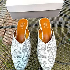 NWT FRANCO SARTO Snakeskin Women's Van Mules Size 8